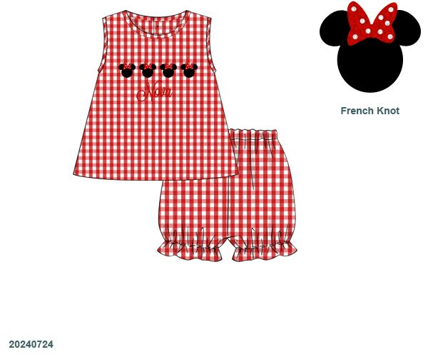 Girl's Classic Mouse Gingham Set