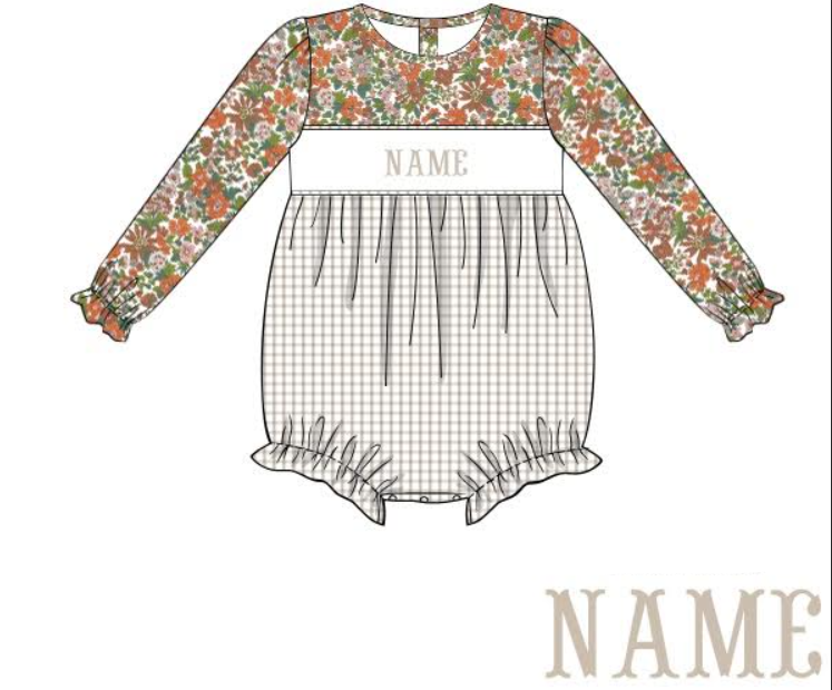 PO9: Custom Fall Floral Girl Bubble