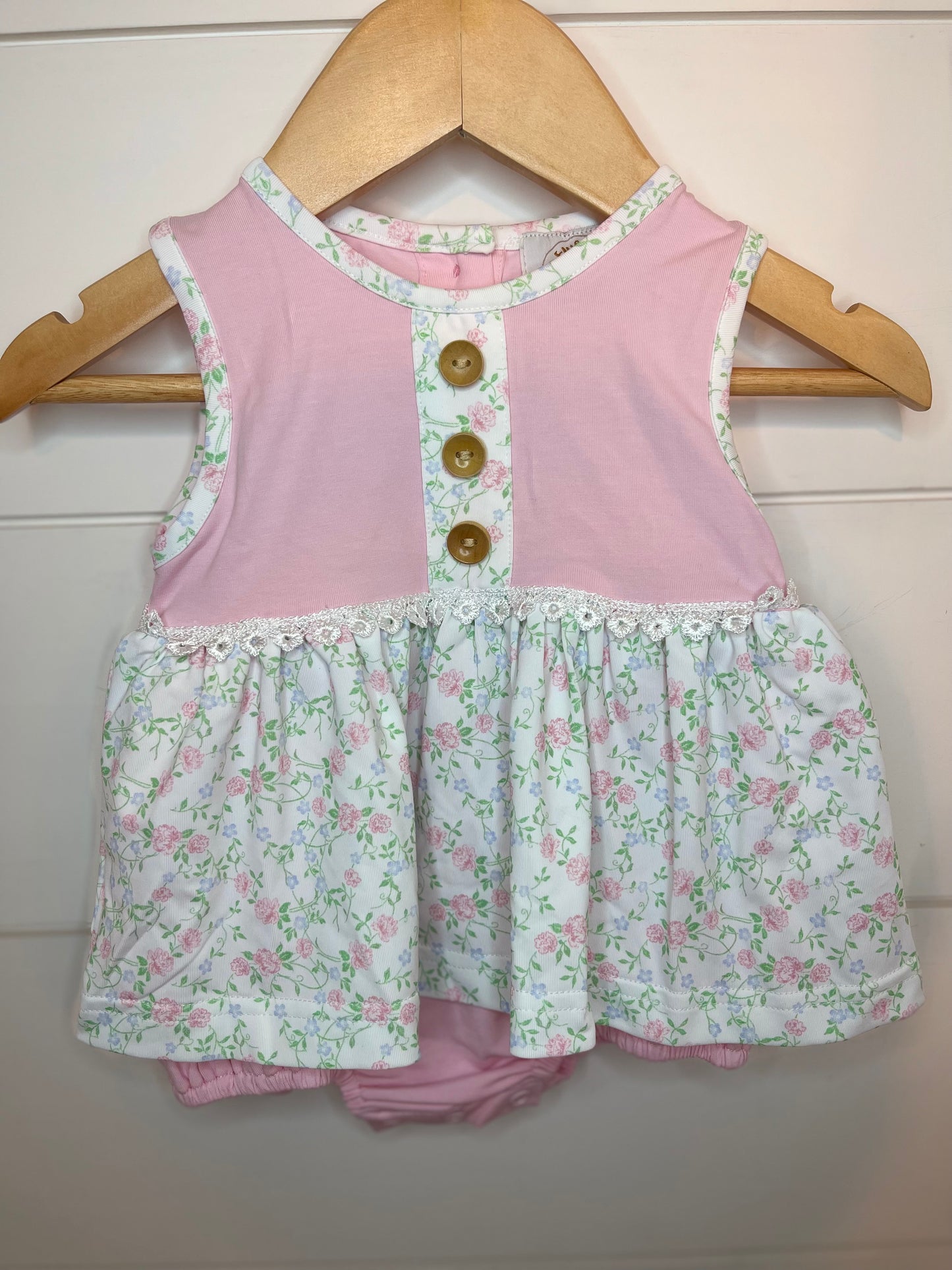 Girls Pink Floral Bubble