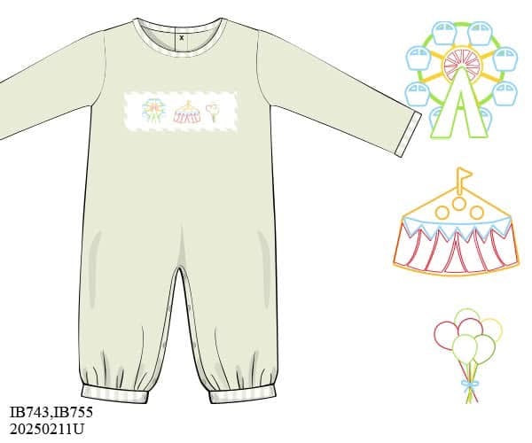 PO9: Carnival Days Boys Handsmocked Romper