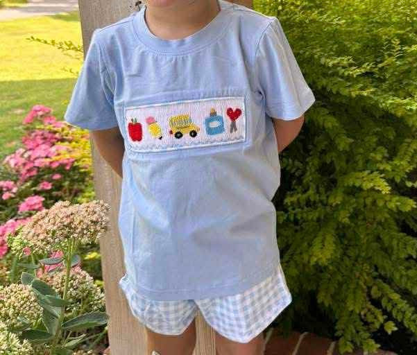 RTS Boys Blue Gingham School Set