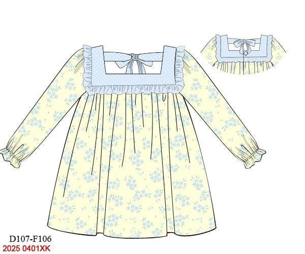 PO9: Yellow Fall Floral Dress