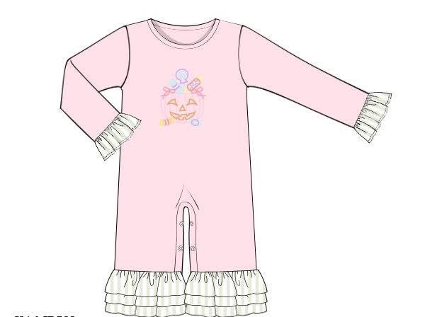 PO9: Neutral Pumpkin Girl Romper
