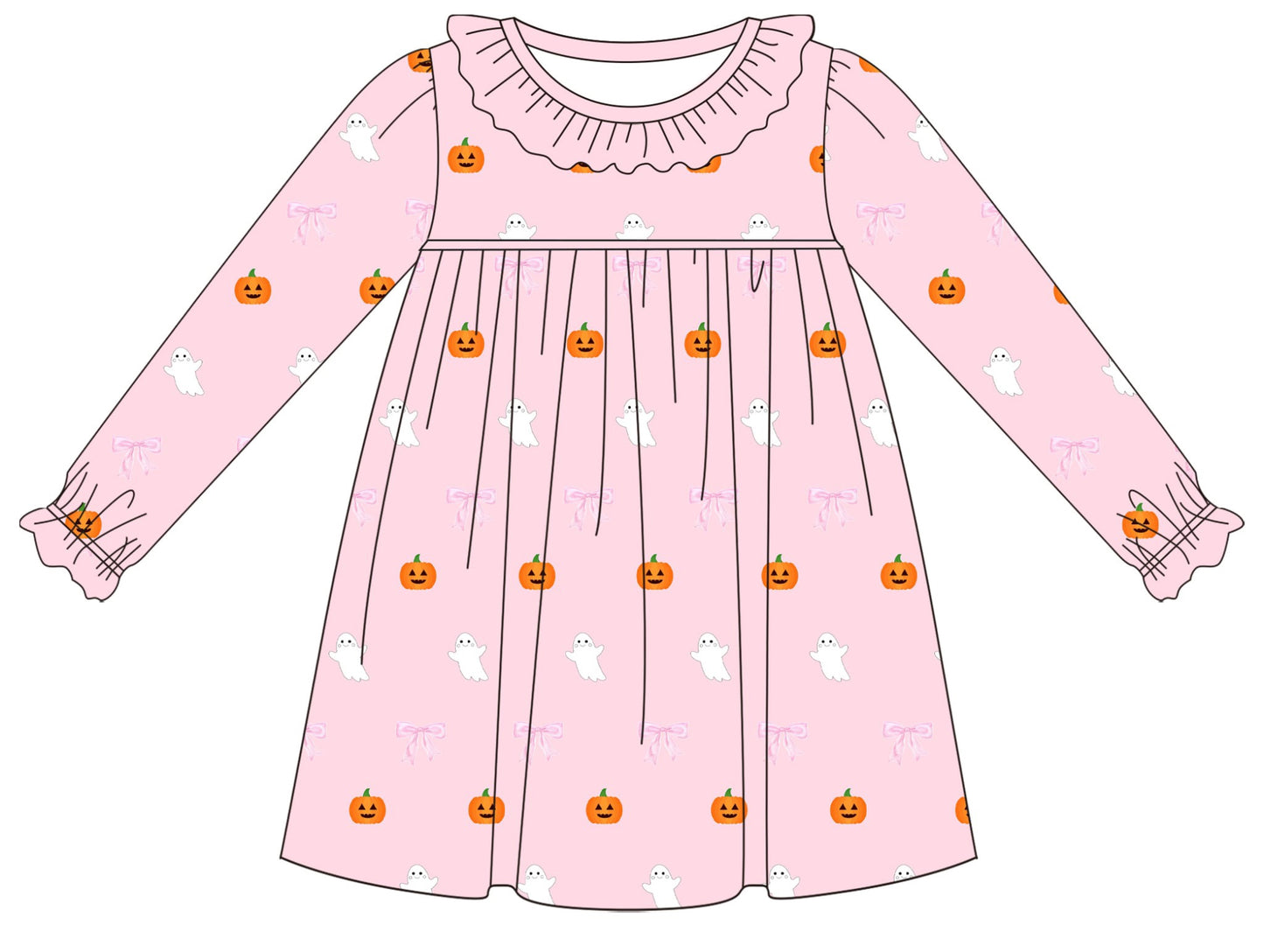 PO9: Bows and Ghosts Embroidered Dress