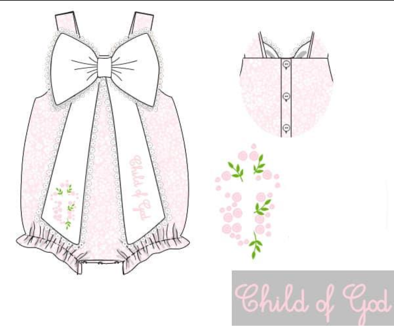 Hand Embroidered Child of God Bubble