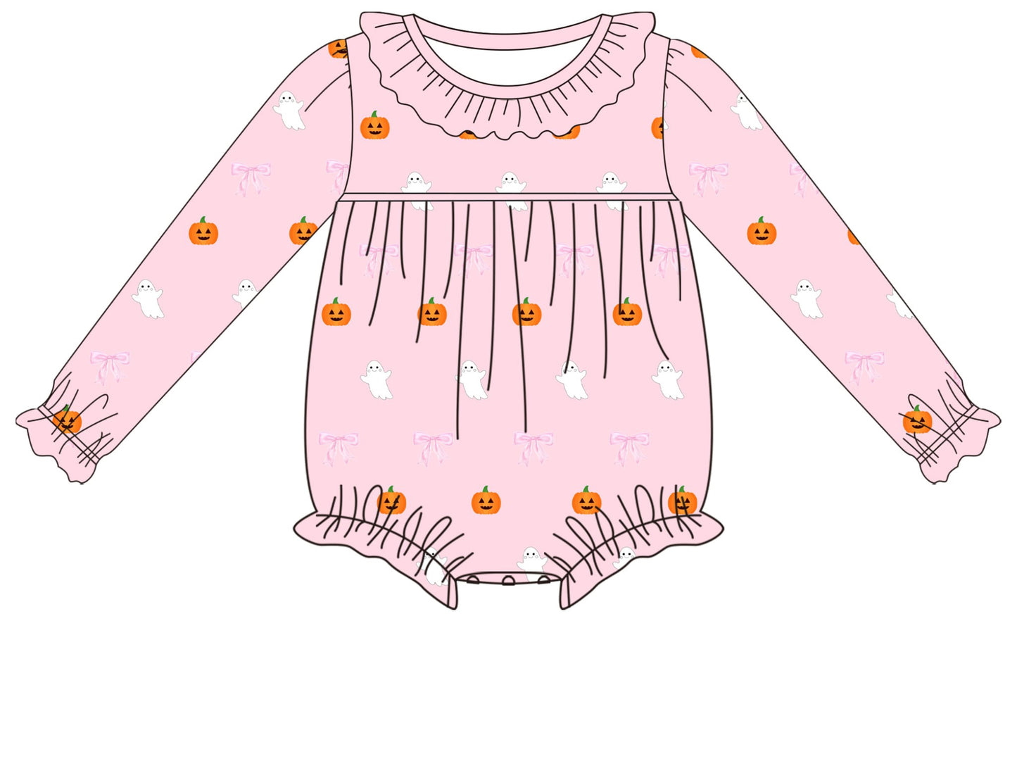 PO9: Bows and Ghosts Embroidered Bubble