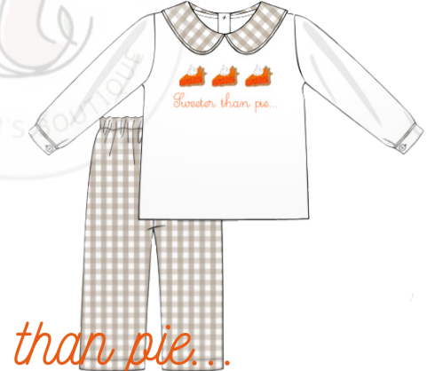 P9: Sweeter Than Pie Boy Pants Set