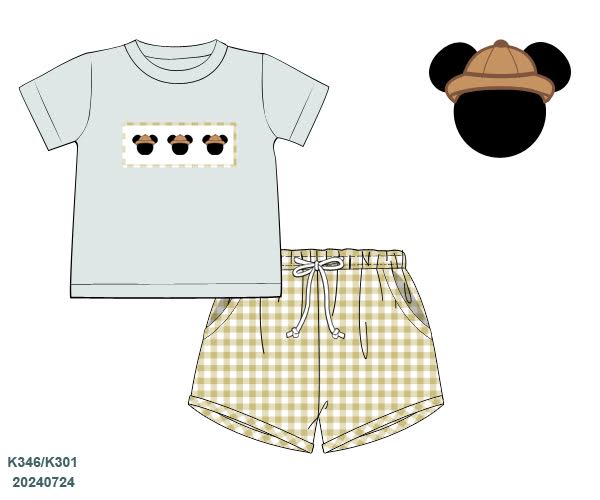 Wild Mouse Handsmocked Boy Set