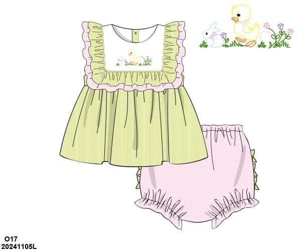 RTS Lucky Duck Ruffle Diaper Set