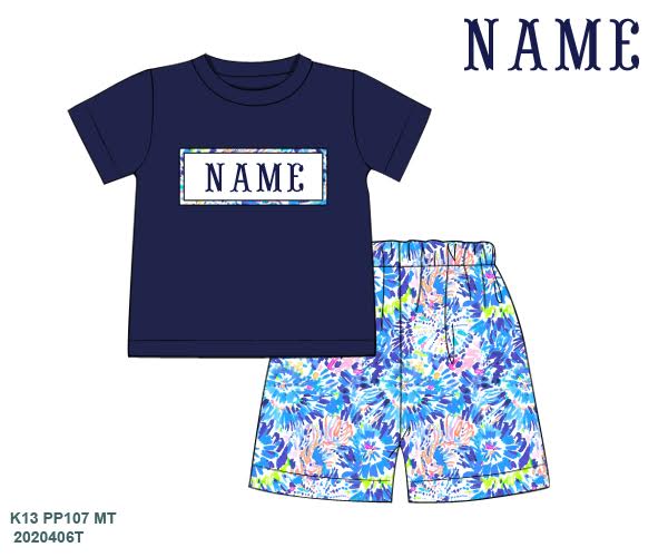 Name Monogram Lily Inspired Shorts Set