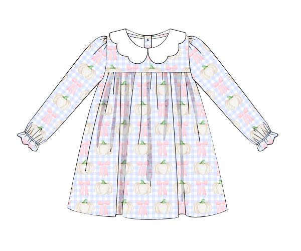 PO9: Scalloped Pumpkin and Bow Dress