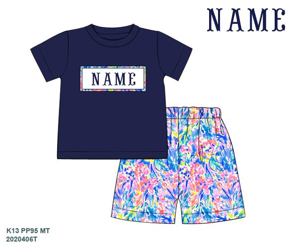 Name Monogram Lily Inspired Shorts Set