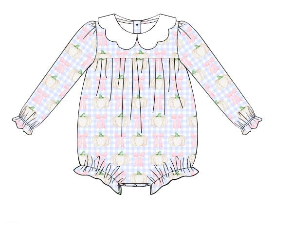 PO9: Scalloped Bow and Pumpkin Girl Bubble