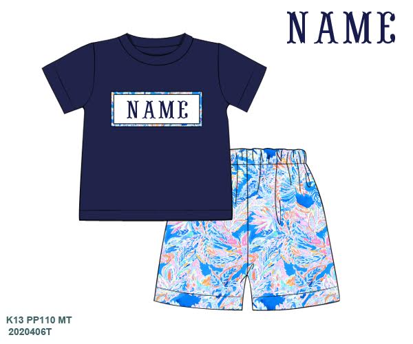 Name Monogram Lily Inspired Shorts Set