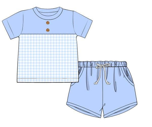 Spring Blooms Boys Gingham Set