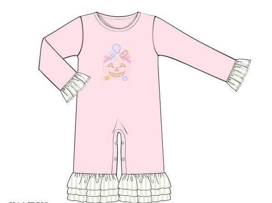 PO9: Neutral Pumpkin Girl Romper