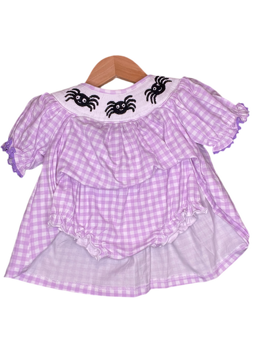 Hand smocked Spider Bloomer Set