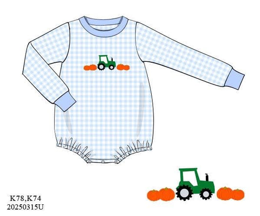 PO9: Pumpkin Patch Cutie Gingham Boy Bubble