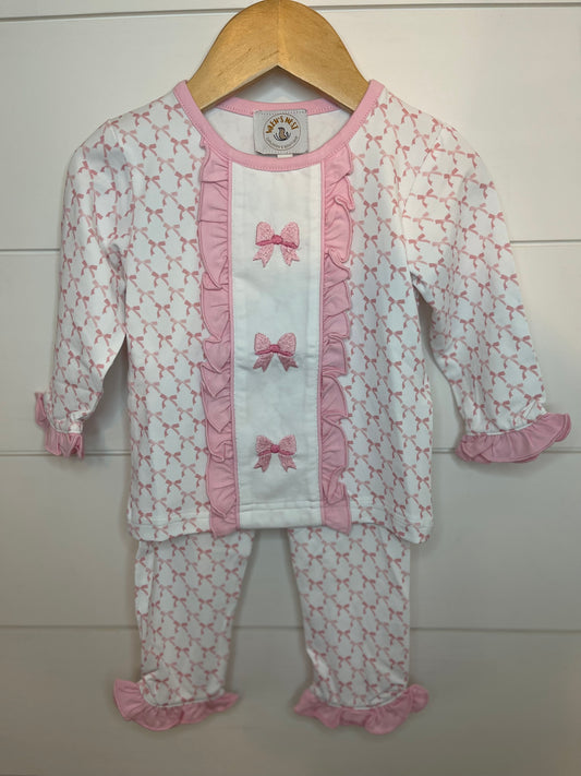 Girl’s Embroidered Bow Lounge Set