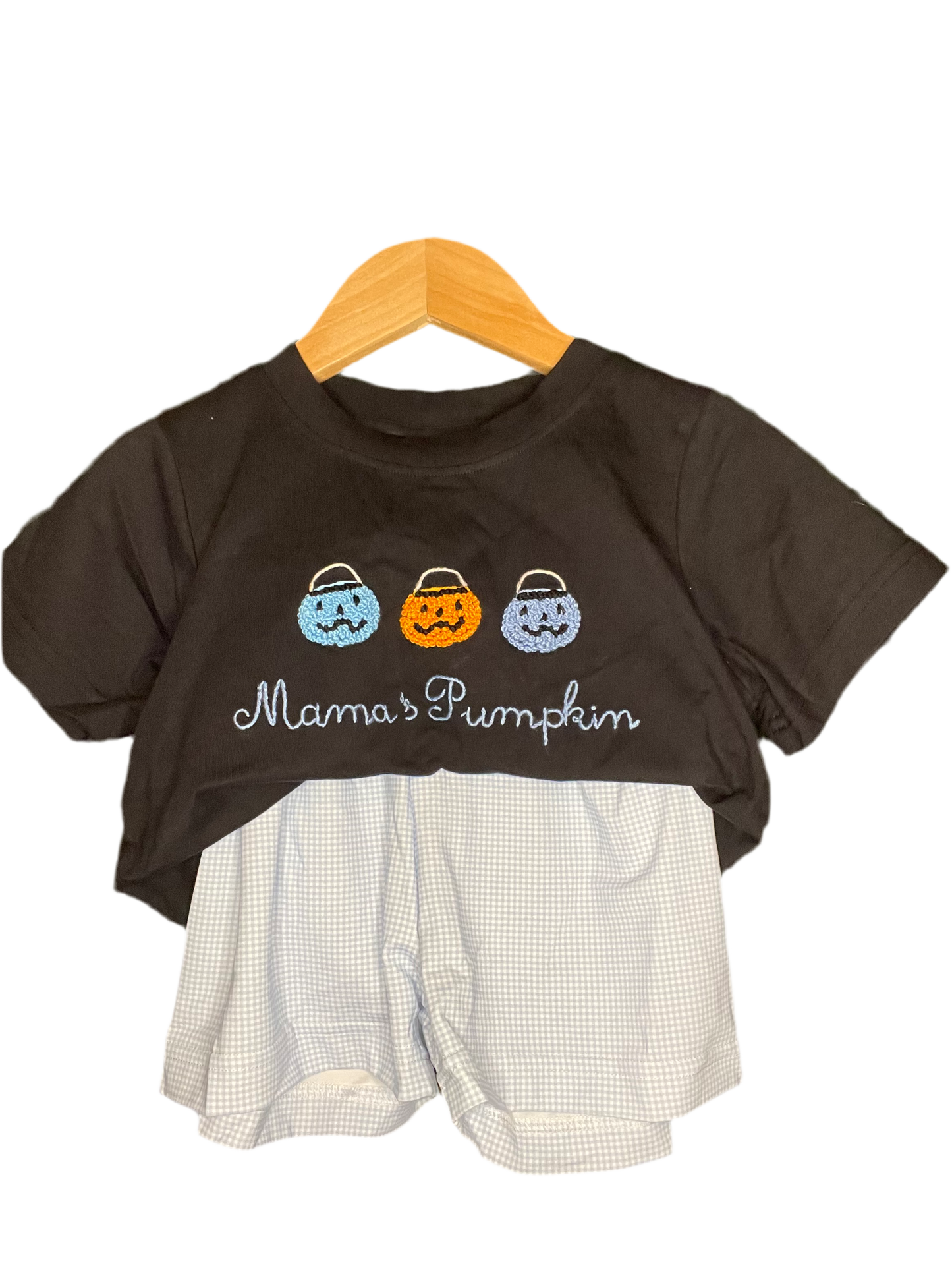 Mama’s Pumpkin French Knot Shorts Set