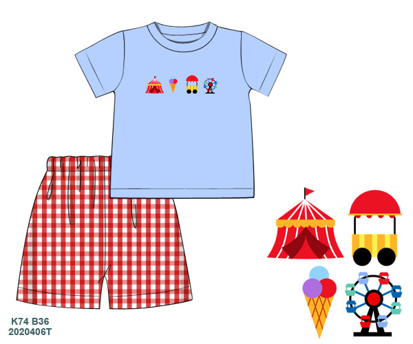 County Fair Embroidered Shorts Set