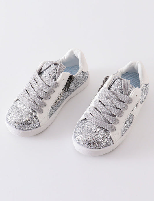 Silver Star Glitter Sneakers